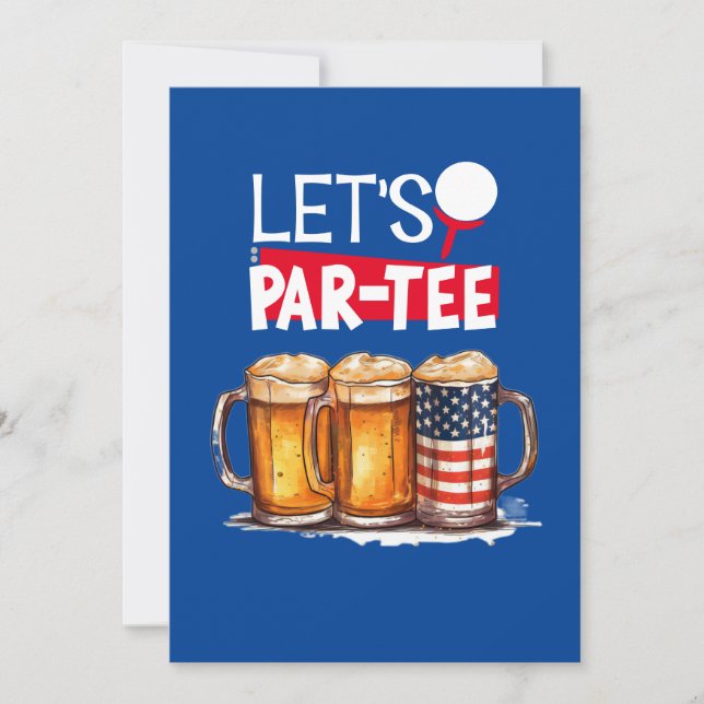 Golf 4th July Independence Day Party  Invitation (Front)