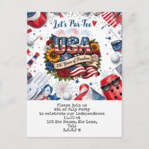 Golf  4th July Save the Date  250 years  Postcard