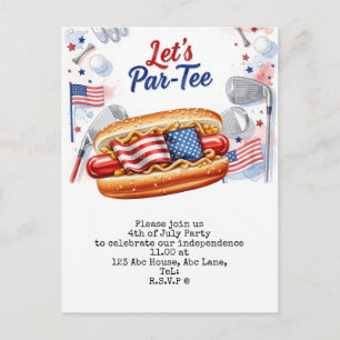 Golf 4th July Save the Date Independence Day Invitation Postcard