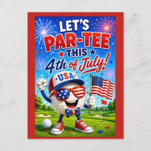 Golf 4th July Save the Date Independence Day Postcard