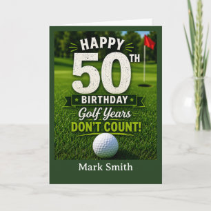 Golf 50th Birthday Card for Golfer on the Green