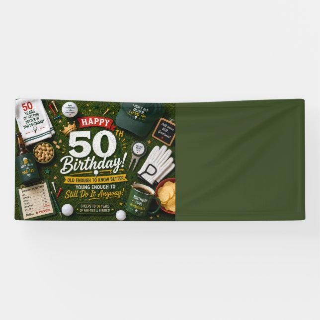 Golf 50th Birthday for golfer Banner (Horizontal)