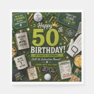 Golf 50th Birthday for golfer humourous golf sayin Napkin