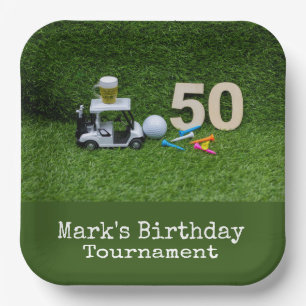 Golf 50th Birthday for golfer Paper Plate