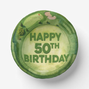 Golf 50th Birthday for golfer Paper Plate