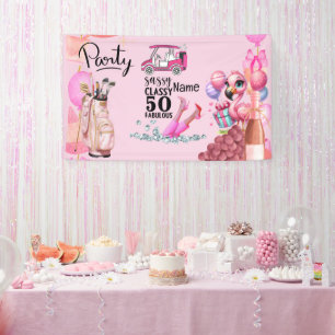 Golf 50th Birthday for woman golfer Banner