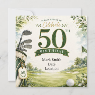 Golf 50th Birthday Invitation