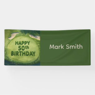 Golf 50th birthday on golf course banner