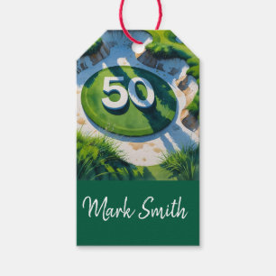 Golf 50th Birthday on Golf Course  Gift Tags