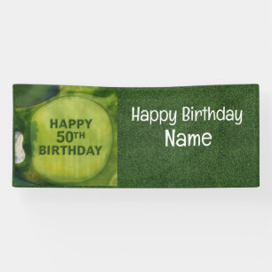Golf 50th Birthday on putting green for golfer Banner