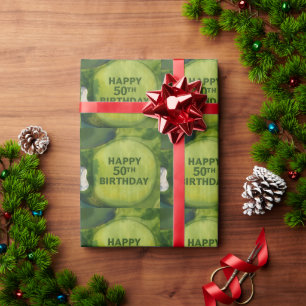 Golf 50th Birthday on putting green for golfer Wrapping Paper