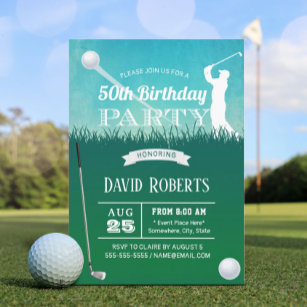 Golf 50th Birthday Party Invitation
