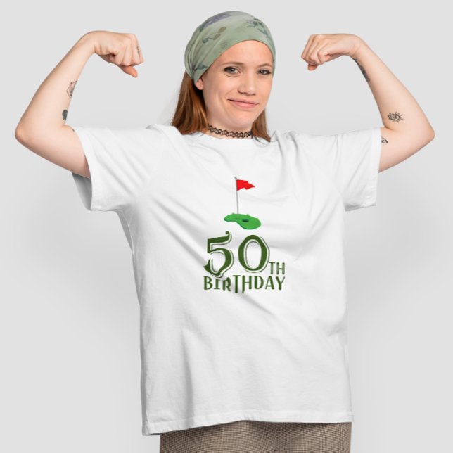 Golf 50th Birthday  to You with Golf Flag  T-Shirt (Creator Uploaded)