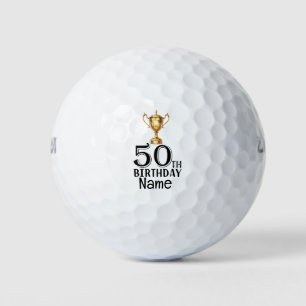 Golf 50th Birthday with winner cup Balls
