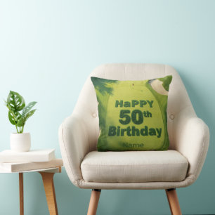 Golf 50th Golf birthday o putting green for golfer Cushion