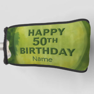Golf 50th Golf birthday o putting green for golfer Head Cover