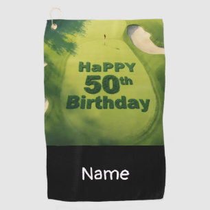 Golf 50th Golf birthday o putting green for golfer Towel