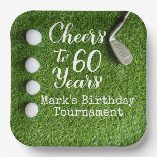 Golf 60th Birthday for golfer Paper Plate
