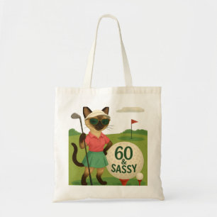 Golf 60th Birthday for Golfer with ball on tee Tot Tote Bag