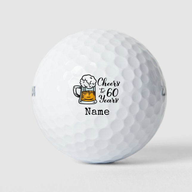Golf  60th birthday golfer golf balls (Front)
