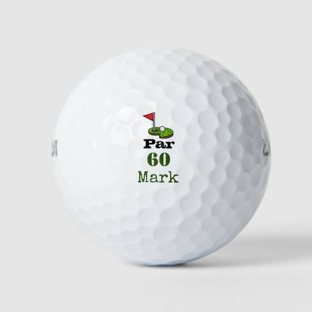 Golf 60th Birthday Par tee sixty Balls (Front)