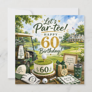 Golf 60th Birthday with golf cart on green