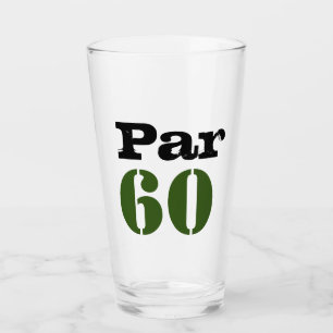 Golf 60th Birthday with number par sixty Glass