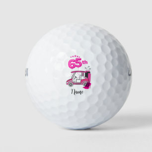 Golf 65th Birthday woman golfer pink theme Party  Balls