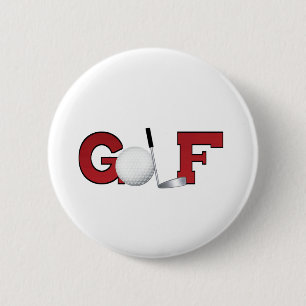 Golf 6 Cm Round Badge