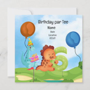 Golf 6th Birthday theme for kid golfer Party Invitation