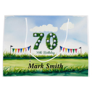 Golf 70th Birthday for golfer Large Gift Bag