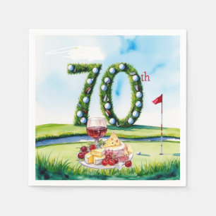 Golf 70th Birthday for golfer Napkin