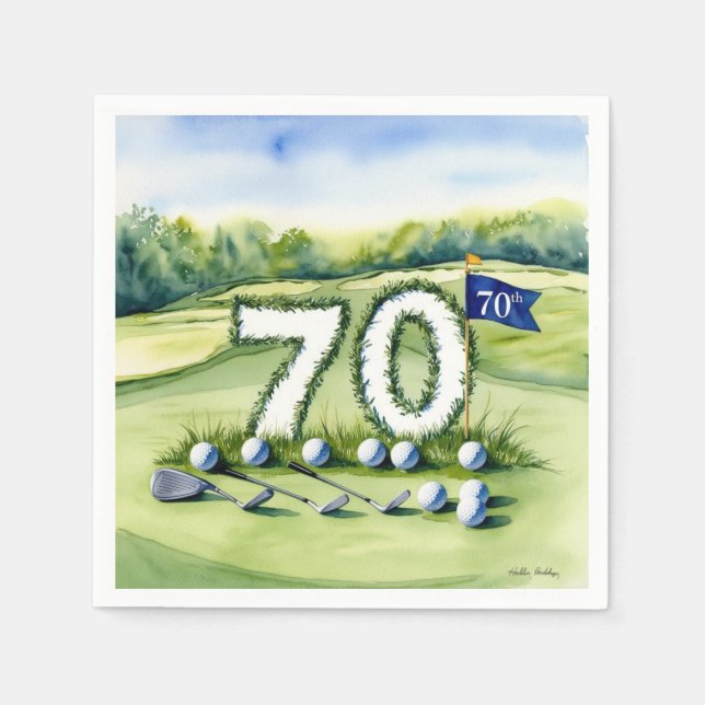 Golf 70th Birthday for golfer  Napkin (Front)