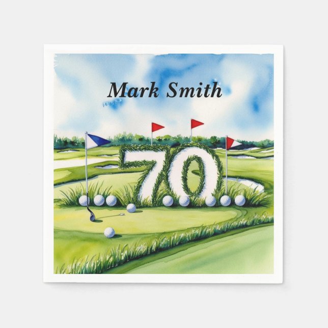 Golf 70th Birthday for golfer  Napkin (Front)