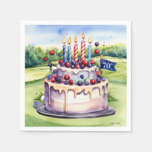 Golf 70th Birthday for golfer Napkin