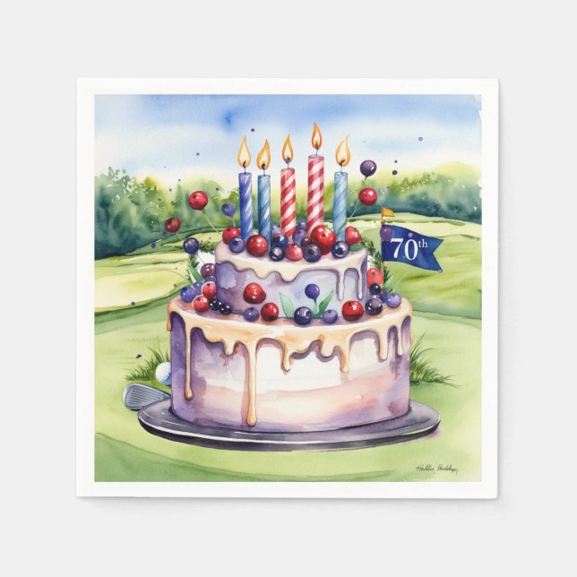 Golf 70th Birthday for golfer  Napkin (Front)