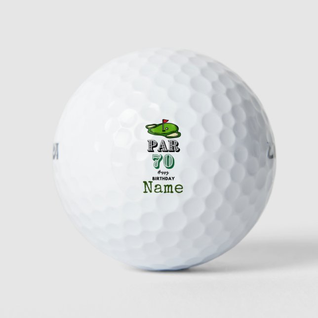 Golf 70th Birthday for golfer with golf flag Golf  Balls (Front)