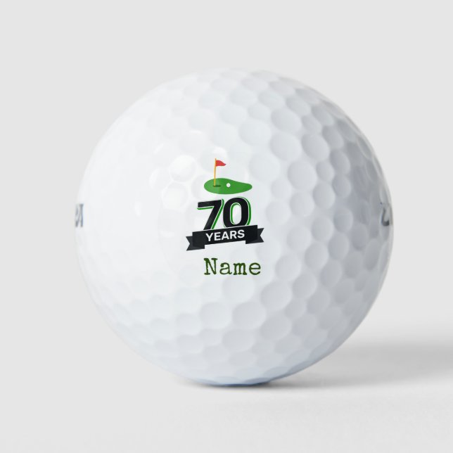 Golf 70th Birthday for golfer with golf flag Golf  Golf Balls (Front)