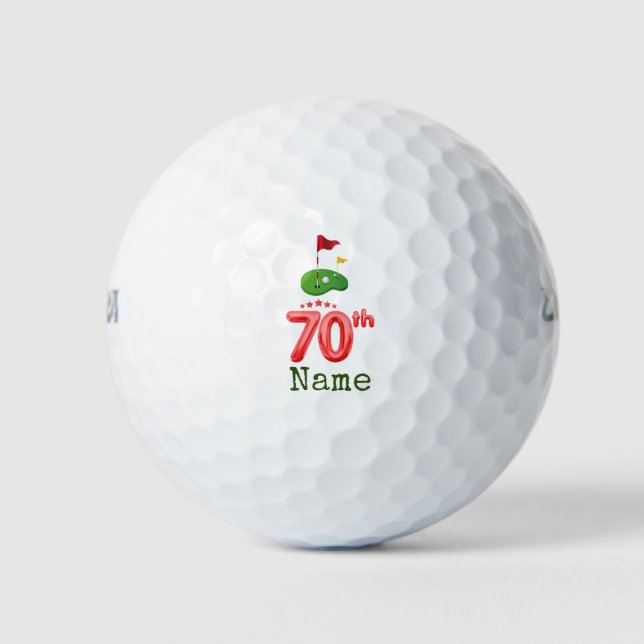 Golf 70th Birthday for golfer with golf flag Golf  Golf Balls (Front)