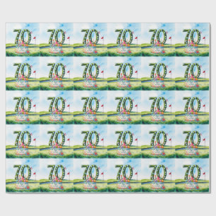 Golf 70th Birthday for golfer Wrapping Paper