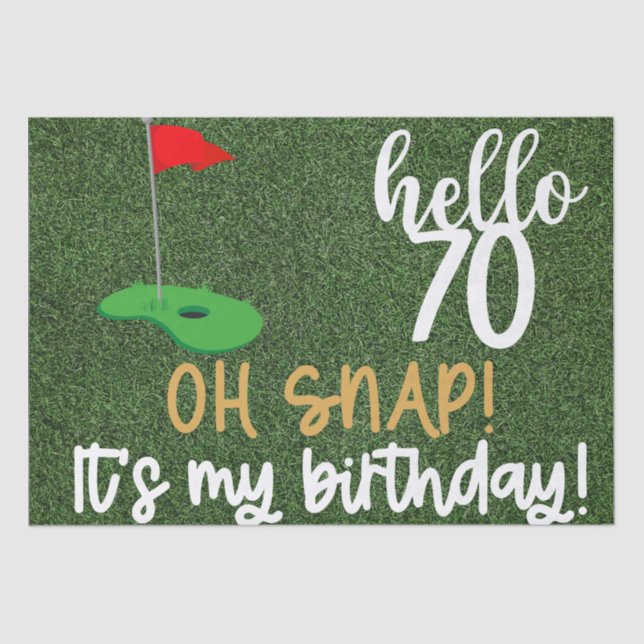 Golf 70th Birthday gifts for golfer    Tissue Paper (Front)