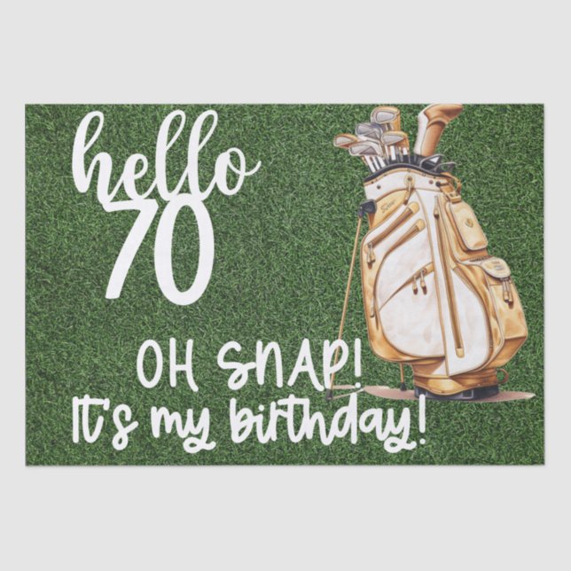 Golf 70th Birthday gifts for golfer    Tissue Paper (Front)