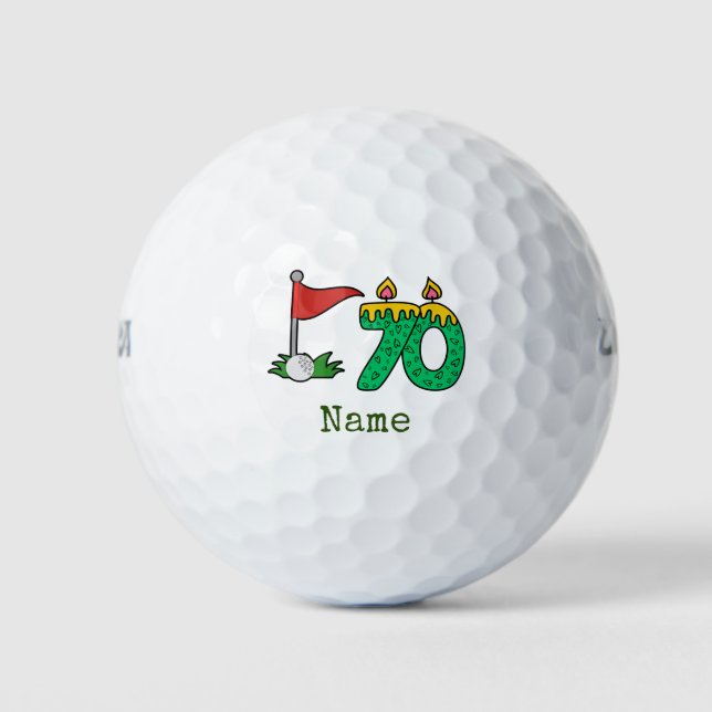 Golf 70th Birthday  Golf Balls (Front)