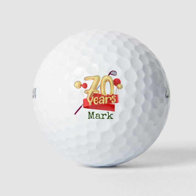 Golf 70th Birthday  Golf Balls (Front)