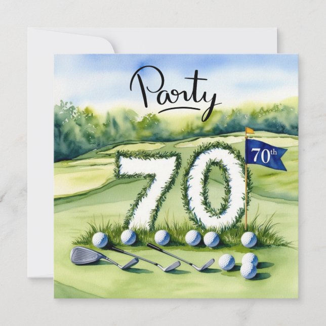 Golf 70th Birthday Invitation (Front)