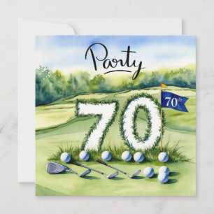 Golf 70th Birthday Invitation