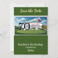 Golf 70th Birthday Party with golf ball tee 