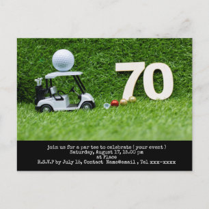 Golf 70th Birthday save the date for golfer party Postcard