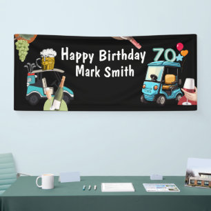 Golf 70th Birthday to Golfer with Golf Cart funny Banner