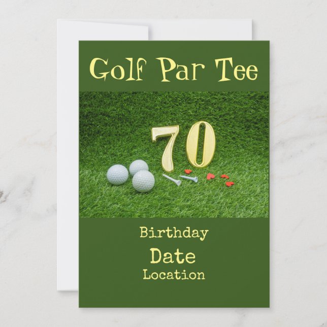 Golf 70th Golf birthday Par Tee party Invitation (Front)